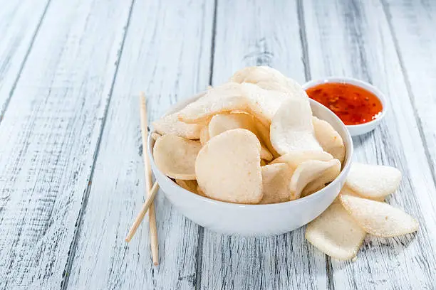 Photo of Fresh made Prawn Crackers (Krupuk)