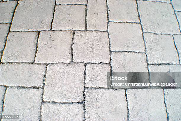 Textured Background Of White Pavers Under A Bridge Stock Photo - Download Image Now - 2015, Backgrounds, Brick