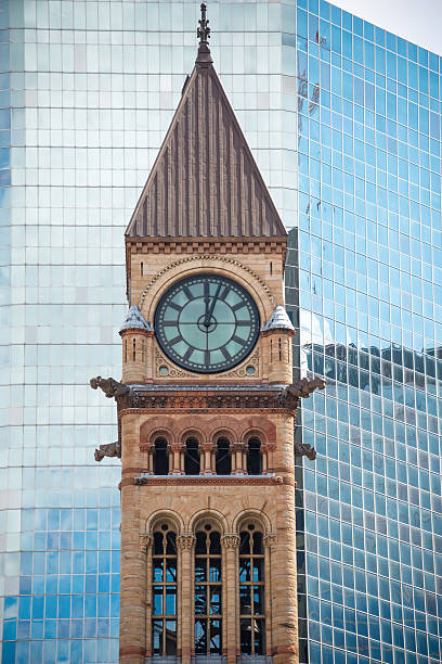 istock Architectural Contrast, Old City Hall and Modern Building 472796936