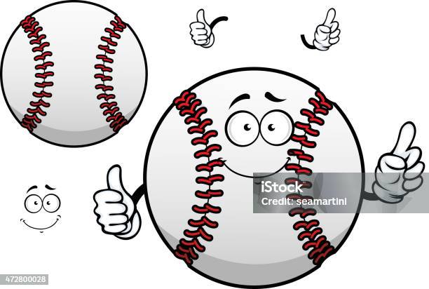 Cartoon Baseball Ball With Thumb Up Stock Illustration - Download Image Now - Baseball - Ball, Baseball - Sport, Happiness