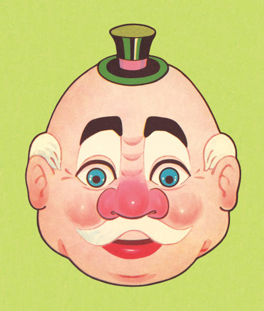красный nosed человек в миниатюрными шляпа - red nosed illustrations stock illustrations
