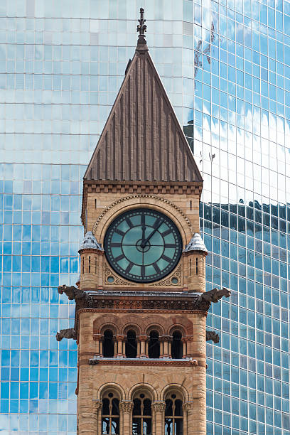 istock Architectural Contrast, Old City Hall and Modern Building 472801808