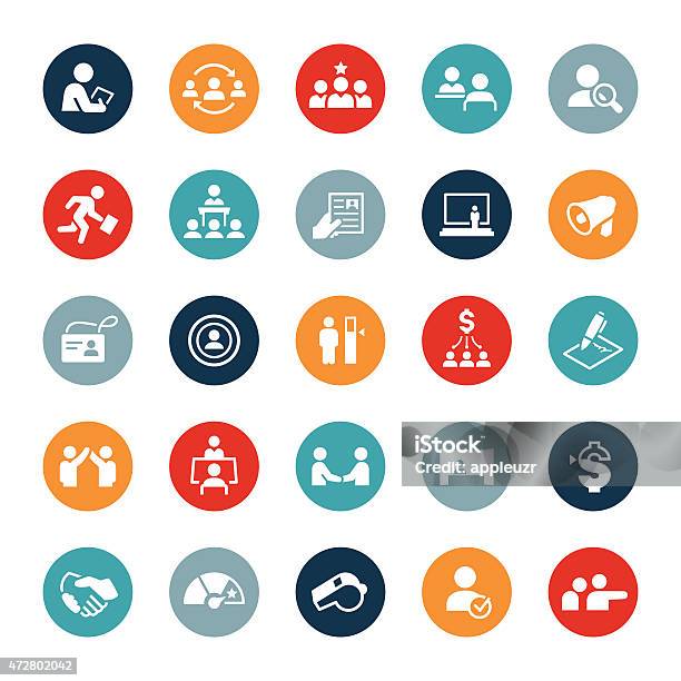Human Resources Icons Stock Illustration - Download Image Now - Icon Symbol, Human Resources, Business