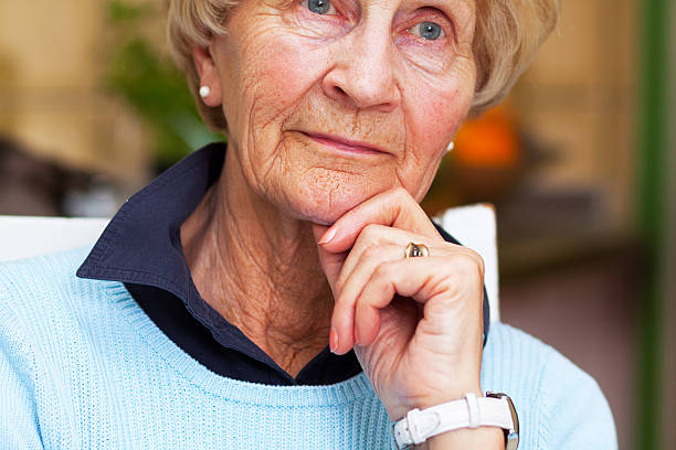 istock Pensive looking caucasian senior woman 472805236