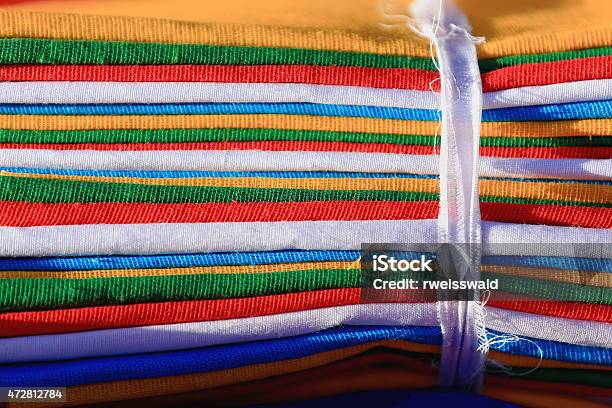 Rolls Of Buddhist Prayer Flags Lhasatibet 1354 Stock Photo - Download Image Now - 2015, Asia, Blue
