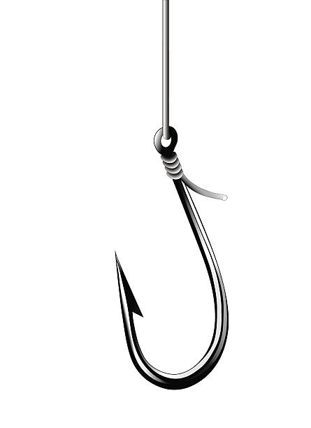 스테인리스 스틸 낚시바늘, - fishing hook stock illustrations