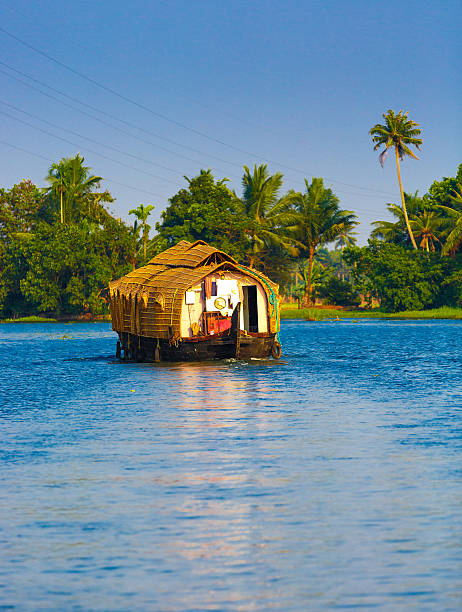 Houseboat in Kerala Houseboat on Kerala backwaters - India kerala south india stock pictures, royalty-free photos & images