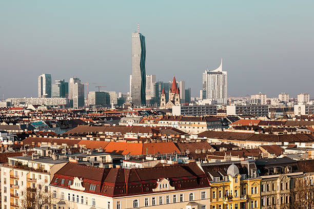 istock Top view of Vienna, modern buildings 472822056