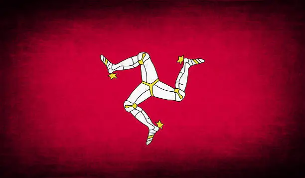 Photo of Flag Isle of man with old texture.