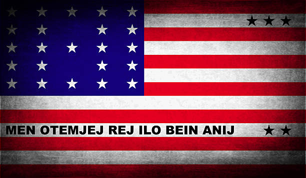 istock Flag of Bikini Atoll with old texture. 472830216
