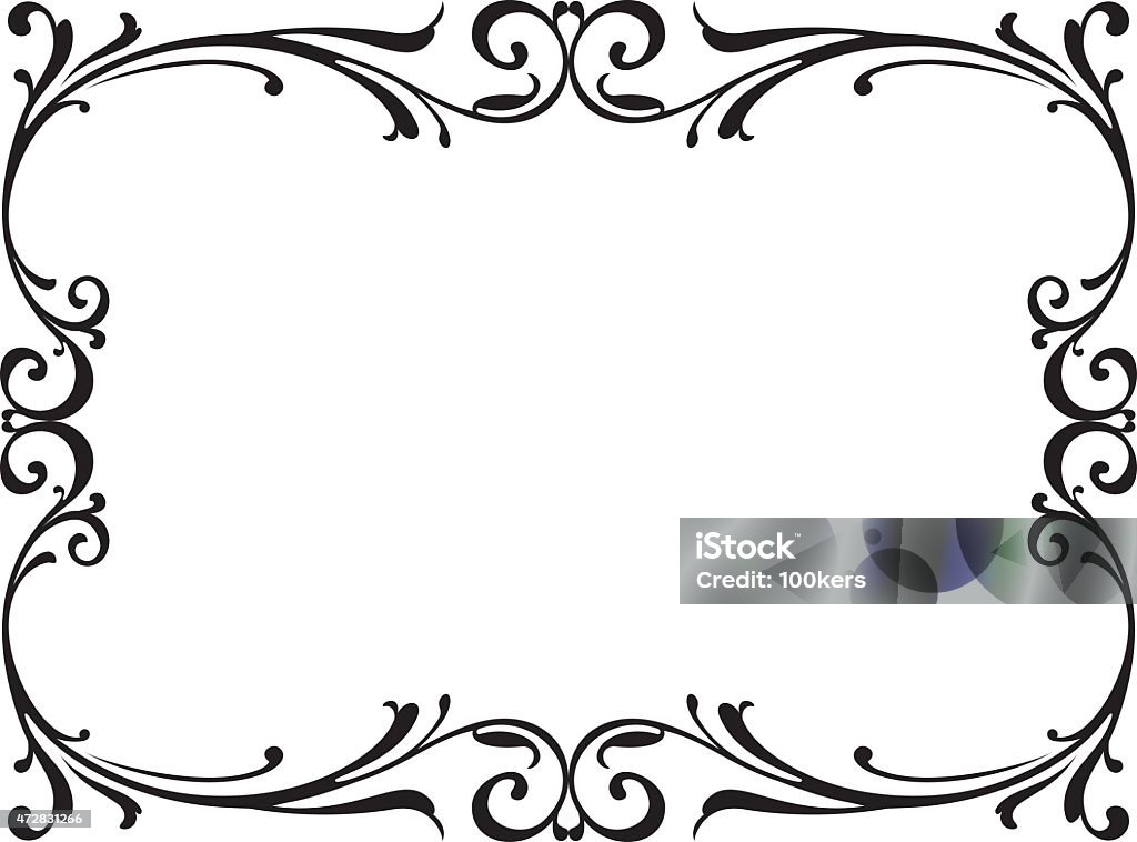 calligraphy penmanship curly baroque frame black calligraphy penmanship curly baroque frame black isolated 2015 stock vector