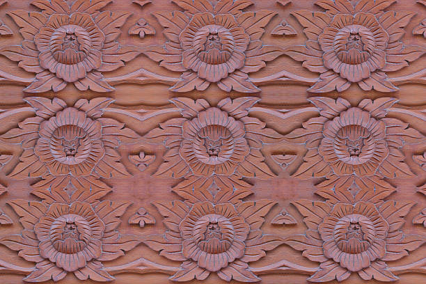 istock Carved wood wall close 472835918