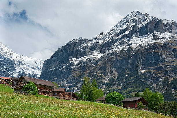 스위스 풍경 - wetterhorn 뉴스 사진 이미지