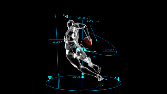 3D Rugby Player with technical data