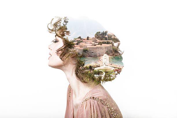 istock Concept of dreams. Portrait double exposure effect. 472837524