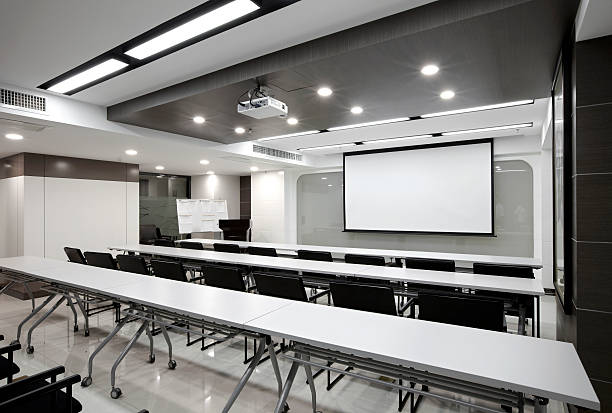 istock Clean simplicity office conference room interiors 472840776