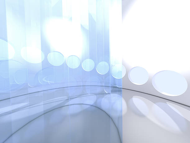 istock Futuristic modern round indoor with glass 472844002