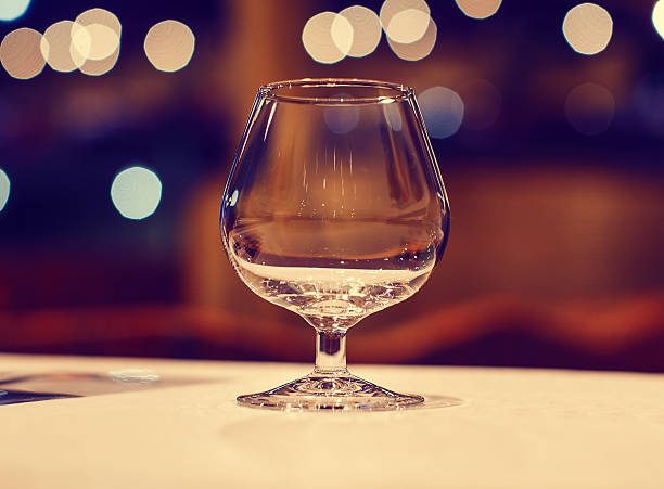 istock Glass of water on luxury table 472844018