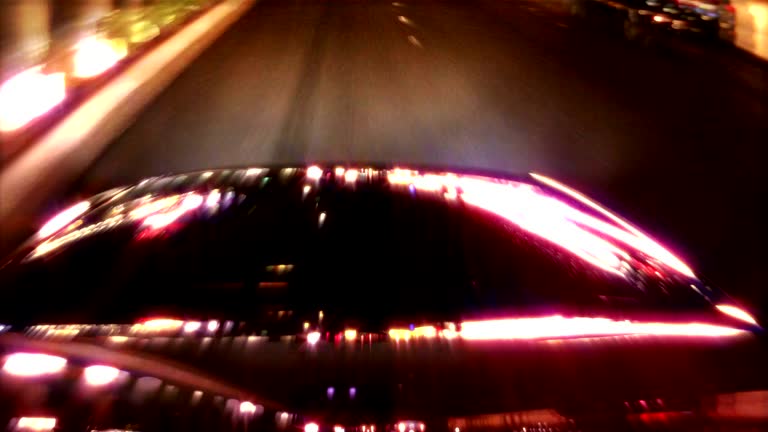 Light Reflections on Car Camera POV