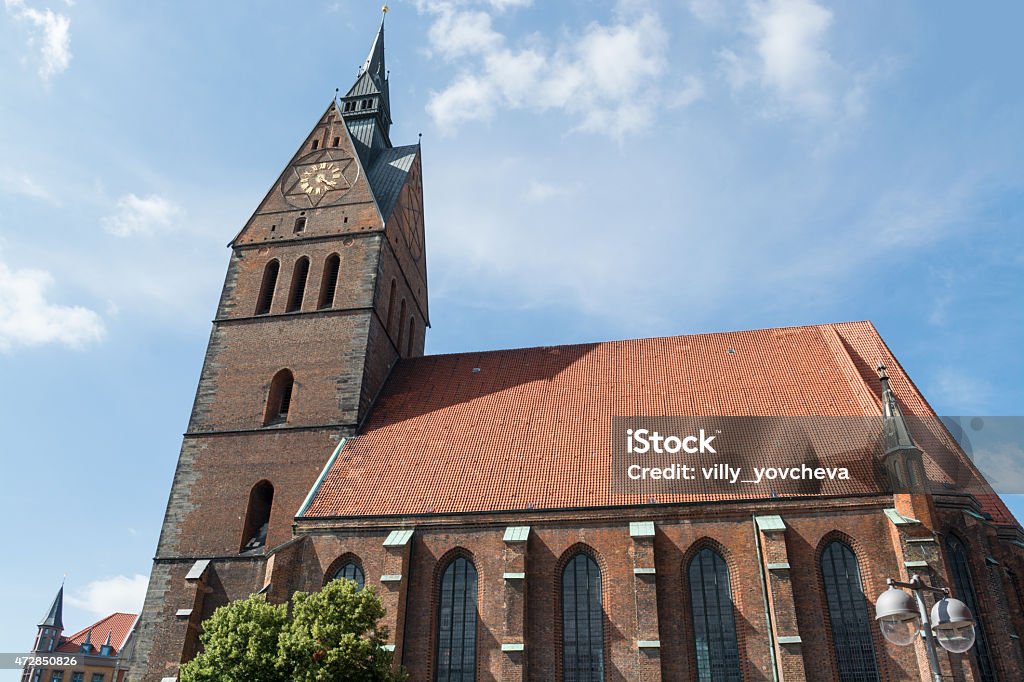 Old town market church, Hannover, Lower Saxony, Germany The Marktkirche St. Georgii et Jacobi is the main Lutheran church in Hanover, Germany. It was built in the 14th century and, together with the nearby Old Town Hall, is considered the southernmost example of the North German brick gothic architectural style. The church tower is a symbol for the power and the wealth of the citizens of the town. It is still one of the highest towers in Lower-Saxony and a landmark of the city. Hanover - Germany Stock Photo