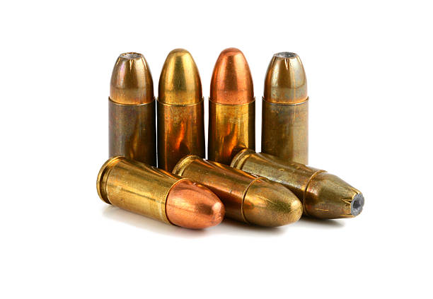 istock Set of bullets for 38 revolver hand gun 472854622