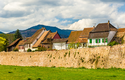 The historic centre of Bergheim behind walls - France