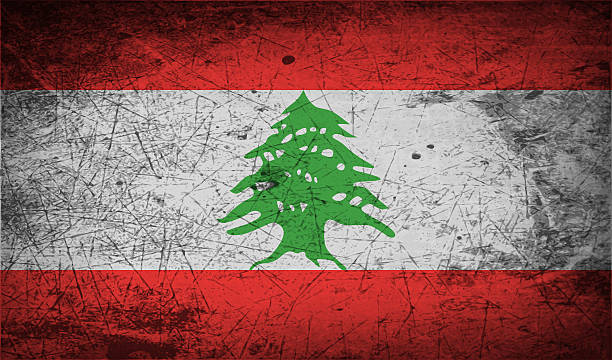 istock Flag of Lebanon with old texture. 472875944