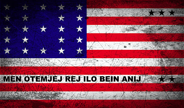 istock Flag of Bikini Atoll with old texture. 472880200