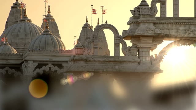 Hindu temple at sunset