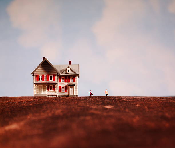 Farmhouse in the Middle of a Field stock photo