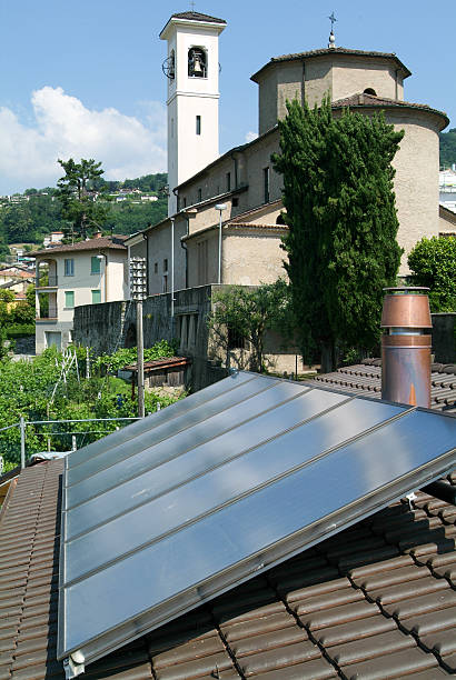 House with solar panels on roof