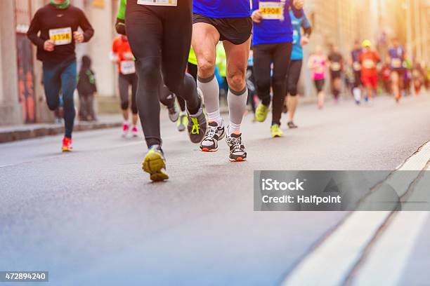 Young Runner Stock Photo - Download Image Now - Marathon, Running, City