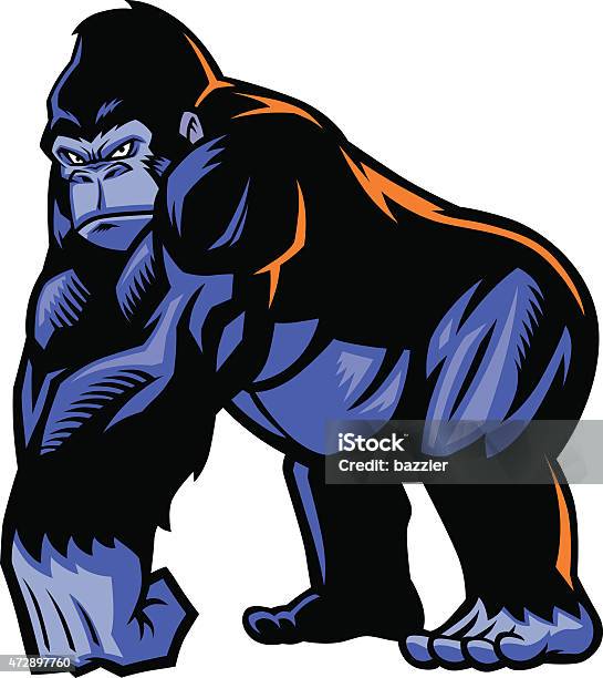 Gorilla Mascot Stock Illustration - Download Image Now - Gorilla, Vector, Cartoon