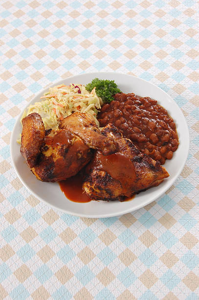istock Barbecued Chicken with Baked Beans and Cole Slaw 472899656