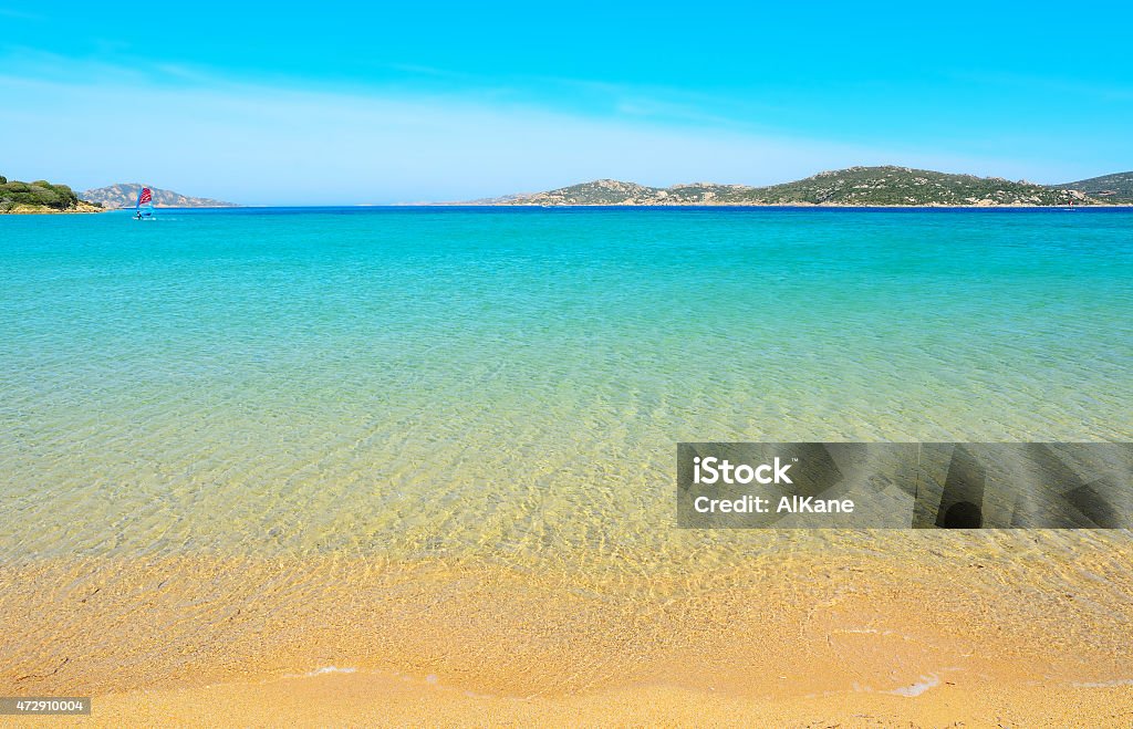 golden shore and surfer in Porto Pollo golden shore and surfer in Porto Pollo, Sardinia 2015 Stock Photo