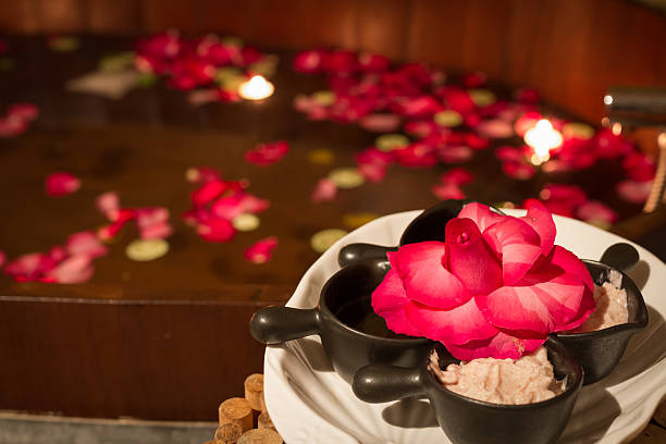 istock salt scrub and bath tub in spa 472910506