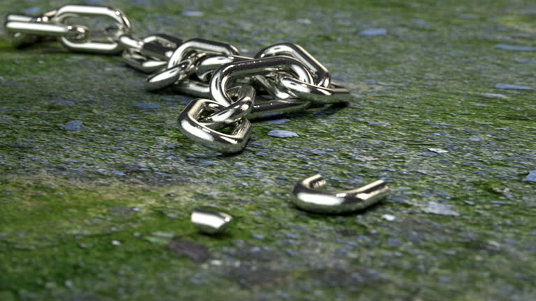 broken chain dropping at cement floor