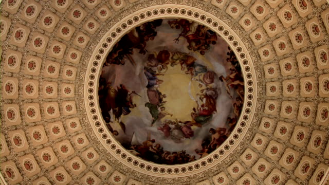 US Capitol interior of Rotunda and Dome-  ECU SPIN