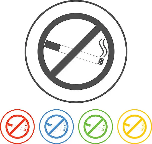 Vector illustration of No smoking sign. Vector isolated.