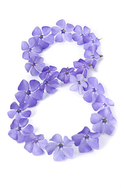 istock beautiful periwinkles in shape of 8 on white background 472920406