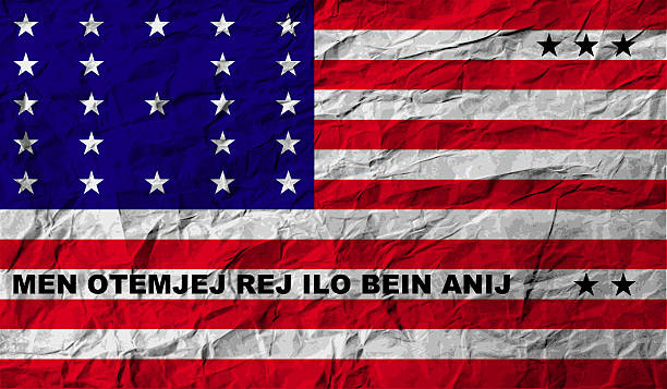 istock Flag of Bikini Atoll with old texture. 472923352