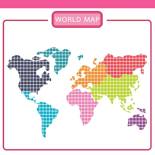 Vector illustration of world map-p