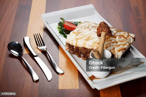 Caramel Dairy Dessert Cake Stock Photo - Download Image Now - 2015, Baked Pastry Item, Bakery