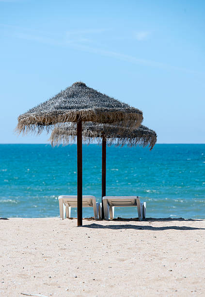 istock tropical parasols on the algarve beach 472936268