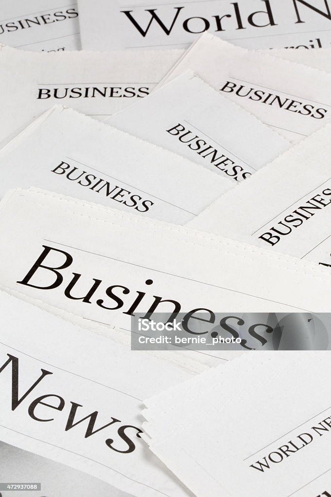 Newspapers folded and stacked concept Newspapers folded and stacked concept for global communications 2015 Stock Photo