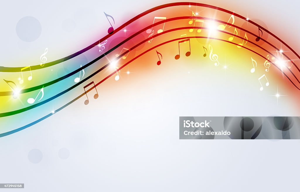 Music Notes Multi Design Bright Music Notes Multicolor Background Stock Illustration - Download ...