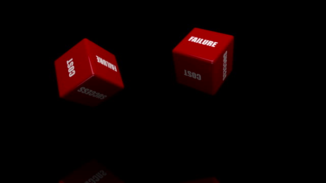 Red Dice With Business Words