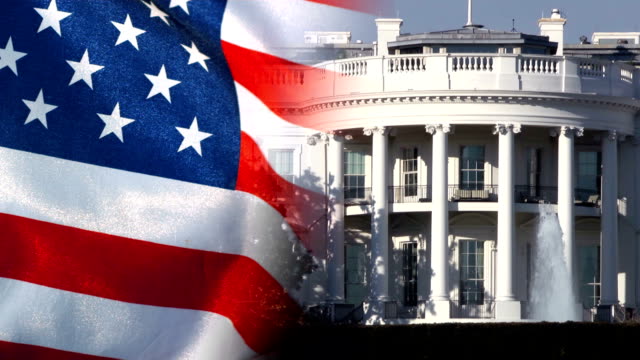 US White House and American Flag