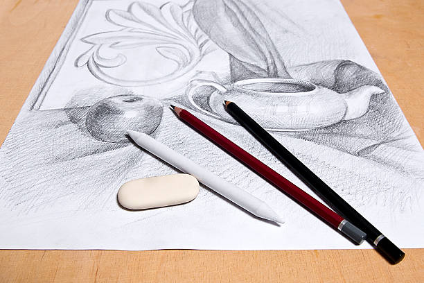 istock Drawing of still life by graphite pencil. 472949380