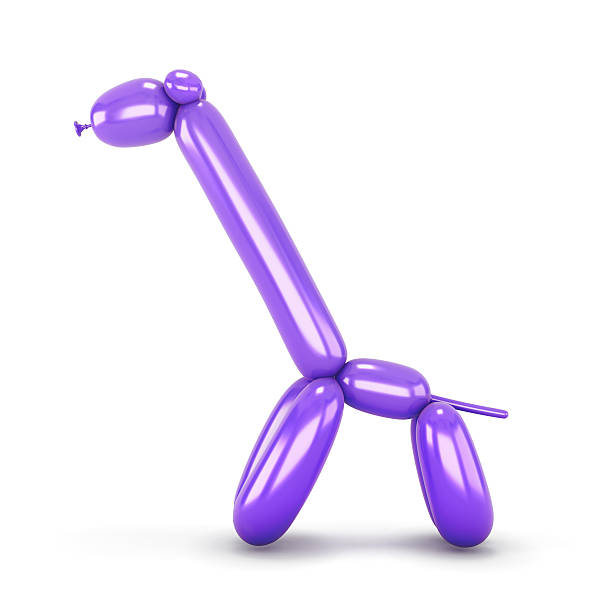 istock Purple balloon animal giraffe on white 472949476